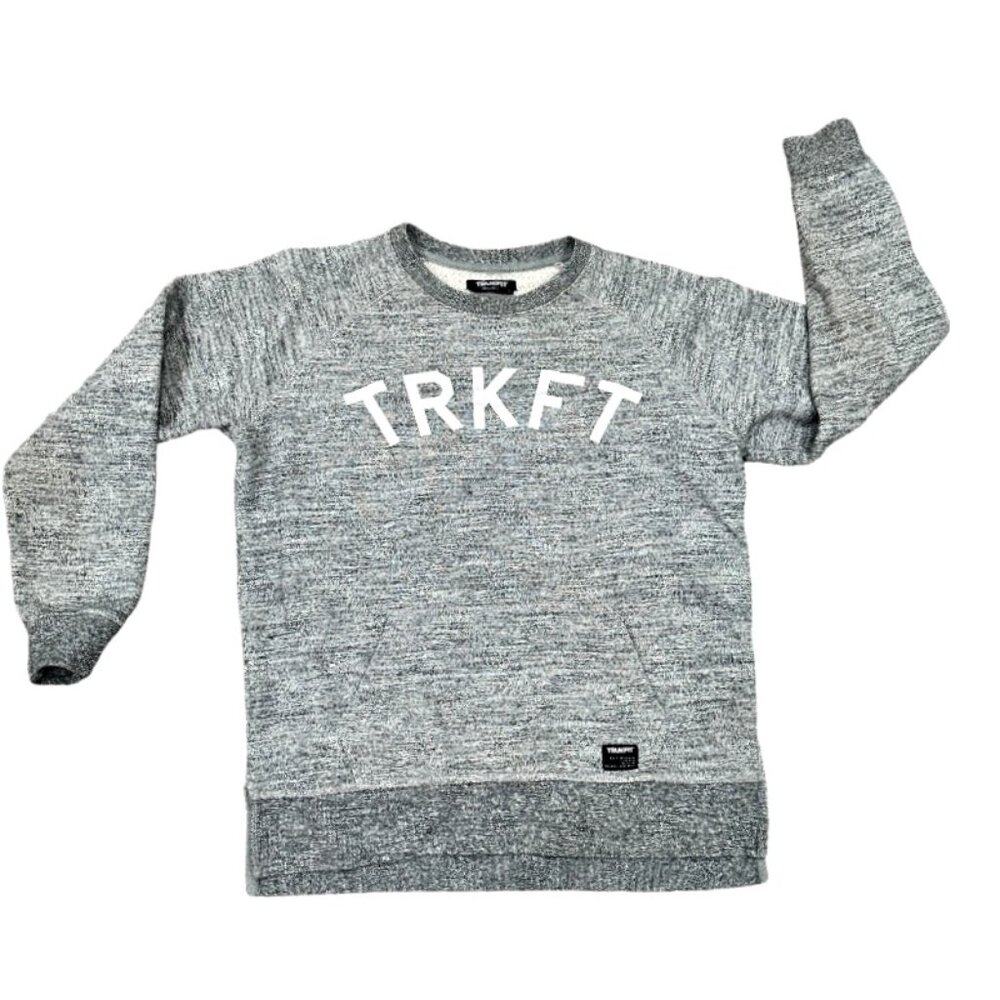 Trukfit Pullover Sweater Mens Size Large Gray Crew Neck Spell-out Sweatshirt